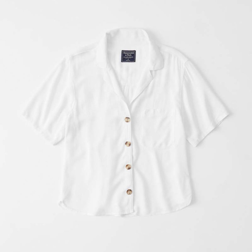 Abercrombie Getaway white button down shirt